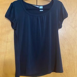 Worthington bubble sleeve dress top in black